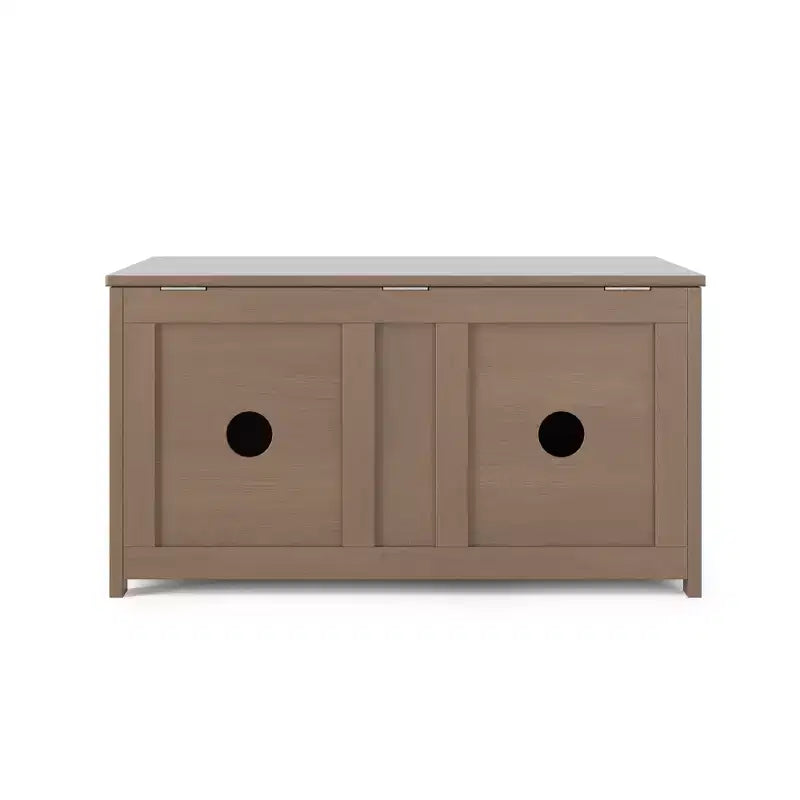 Child Craft Harmony 33 inch Wood Toy Box, Large Storage Chest, 2 Safety Hinges, Standard Ventilation Hole on Back, 6 Cubic Feet of Storage