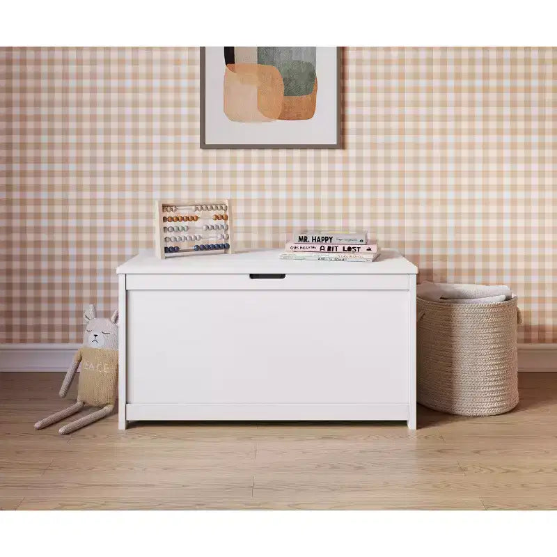 Child Craft Harmony 33 inch Wood Toy Box, Large Storage Chest, 2 Safety Hinges, Standard Ventilation Hole on Back, 6 Cubic Feet of Storage