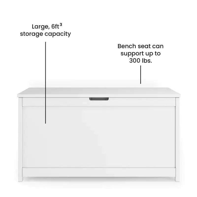 Child Craft Harmony 33 inch Wood Toy Box, Large Storage Chest, 2 Safety Hinges, Standard Ventilation Hole on Back, 6 Cubic Feet of Storage