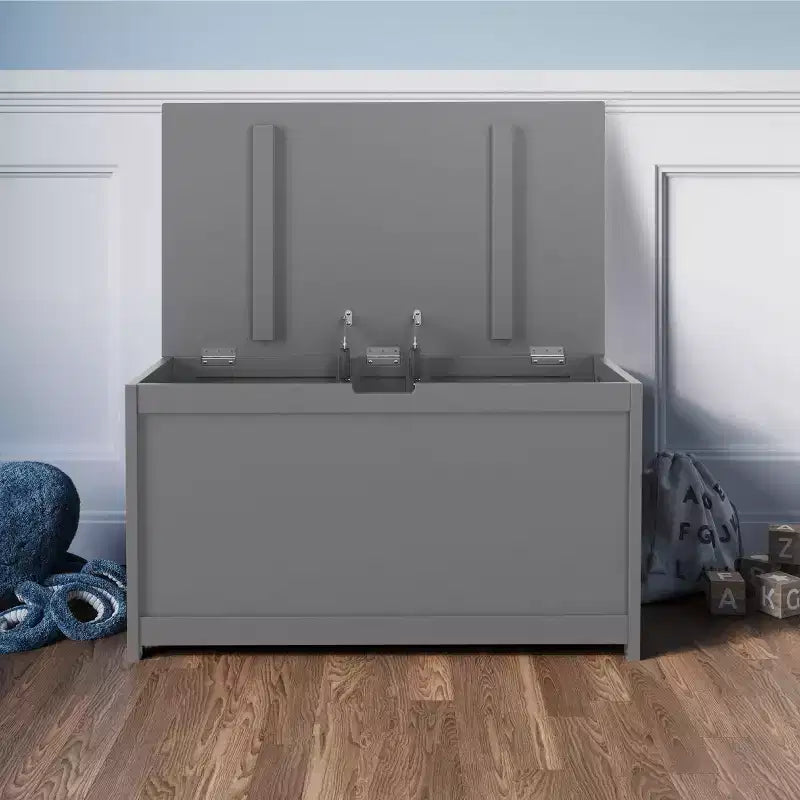 Child Craft Harmony 33 inch Wood Toy Box, Large Storage Chest, 2 Safety Hinges, Standard Ventilation Hole on Back, 6 Cubic Feet of Storage