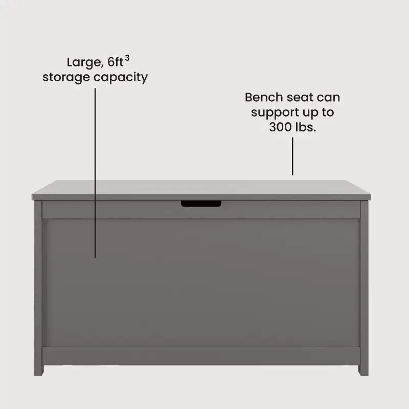 Child Craft Harmony 33 inch Wood Toy Box, Large Storage Chest, 2 Safety Hinges, Standard Ventilation Hole on Back, 6 Cubic Feet of Storage