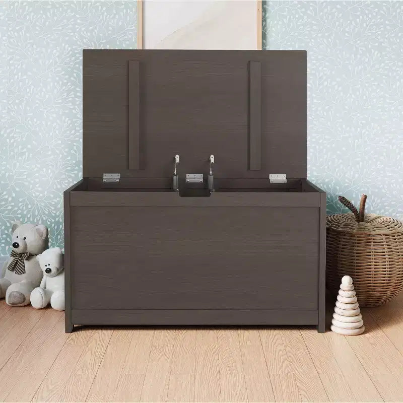 Child Craft Harmony 33 inch Wood Toy Box, Large Storage Chest, 2 Safety Hinges, Standard Ventilation Hole on Back, 6 Cubic Feet of Storage