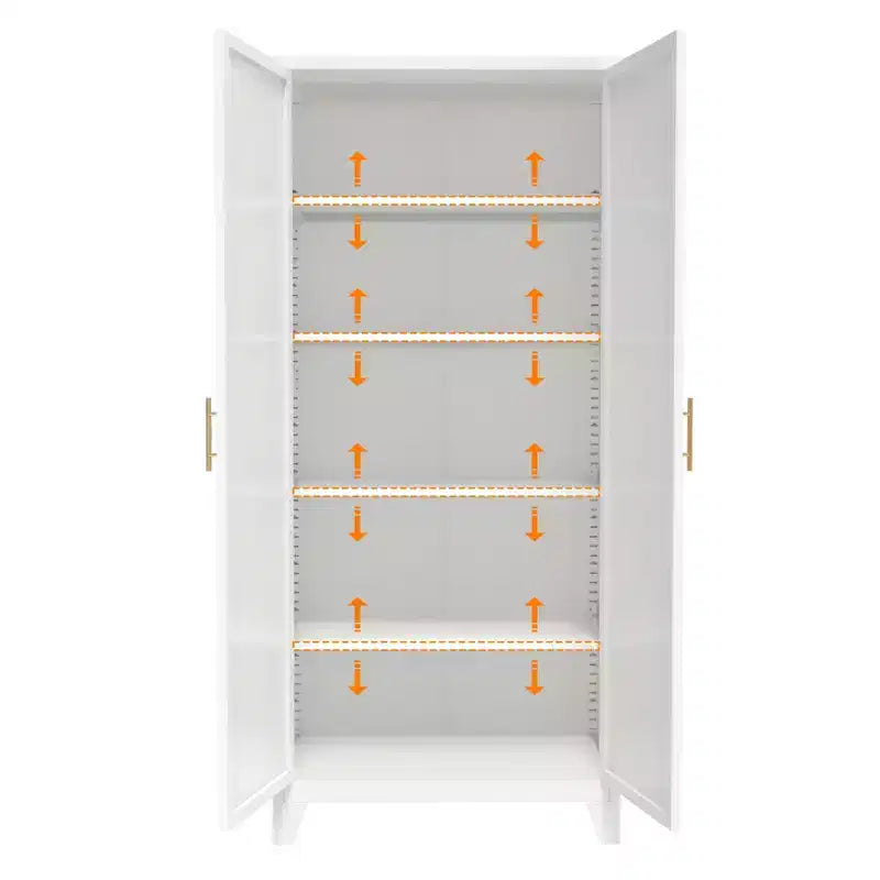 Metal Storage Cabinet, Kitchen Pantry Cabinet with Adjustable Shelves, Lockable File &Tool Cabinet, Garage Storage Cabinet for Kitchen