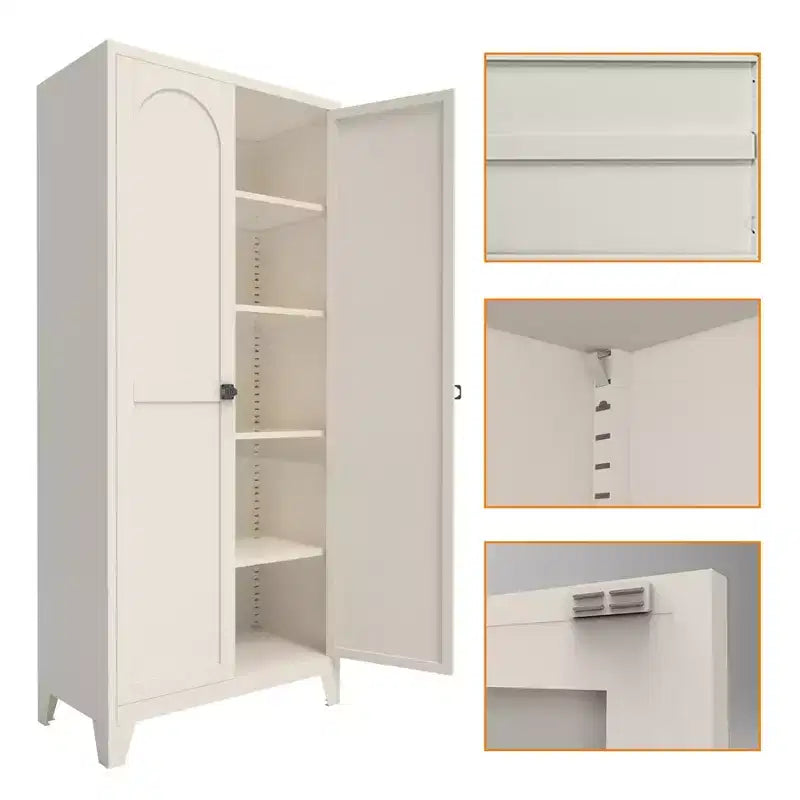 Metal Storage Cabinet, Kitchen Pantry Cabinet with Adjustable Shelves, Lockable File &Tool Cabinet, Garage Storage Cabinet for Kitchen