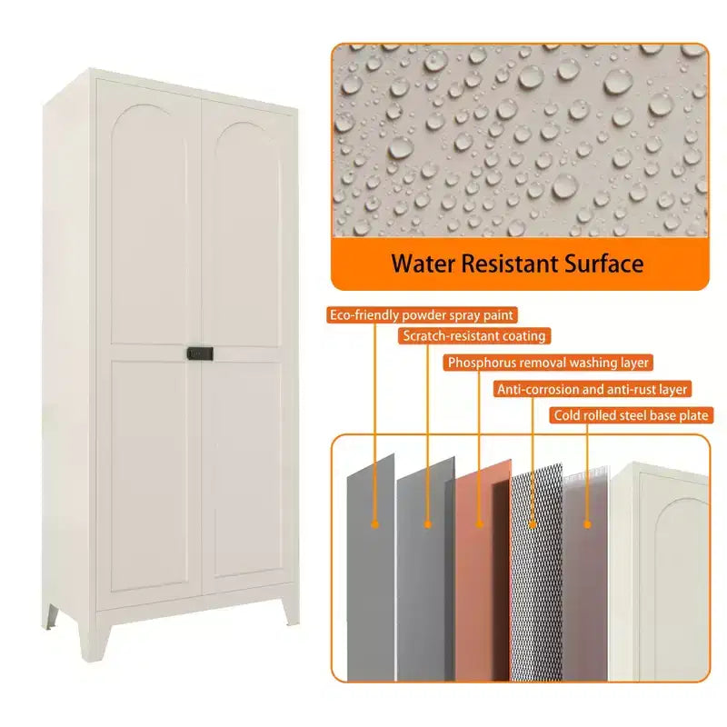 Metal Storage Cabinet, Kitchen Pantry Cabinet with Adjustable Shelves, Lockable File &Tool Cabinet, Garage Storage Cabinet for Kitchen