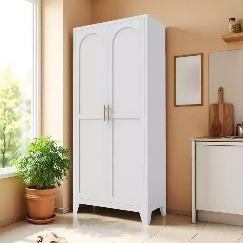 Metal Storage Cabinet, Kitchen Pantry Cabinet with Adjustable Shelves, Lockable File &Tool Cabinet, Garage Storage Cabinet for Kitchen