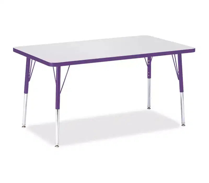 Jonti-Craft Berries Adult Height Color Edge Rectangle Table (30 x 48) in Purple
