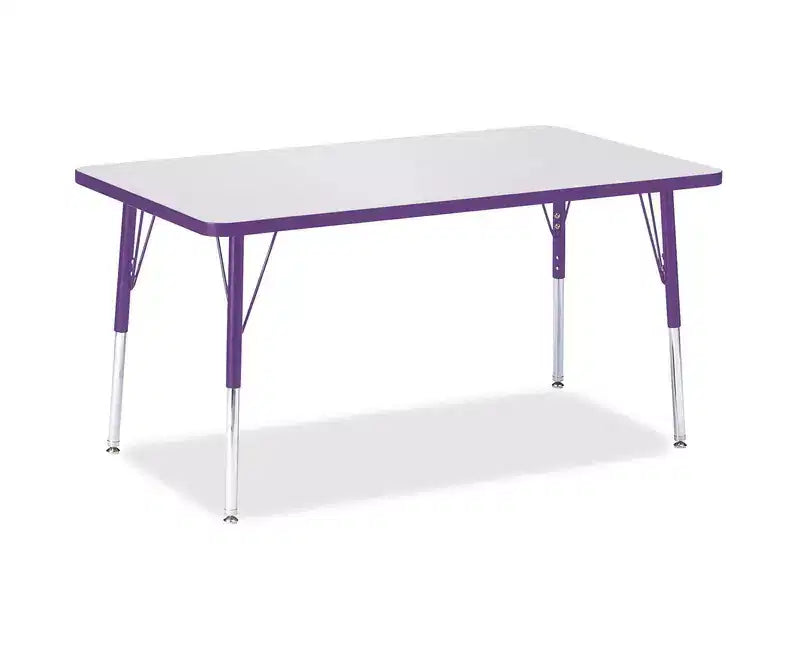 Jonti-Craft Berries Adult Height Color Edge Rectangle Table (30 x 48) in Purple