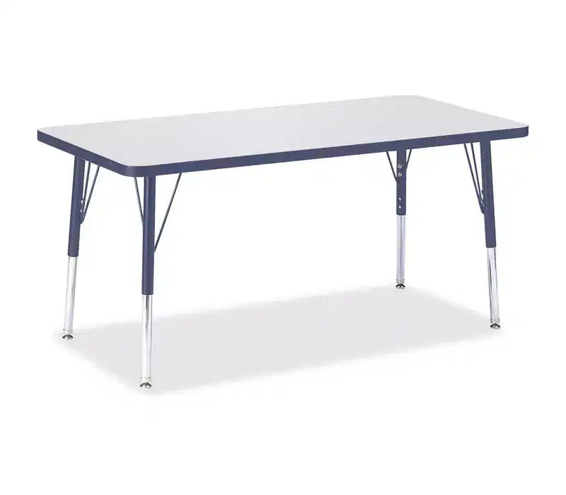 Jonti-Craft Berries Elementary Height Color Edge Rectangle Table (24 x 48) in Blue