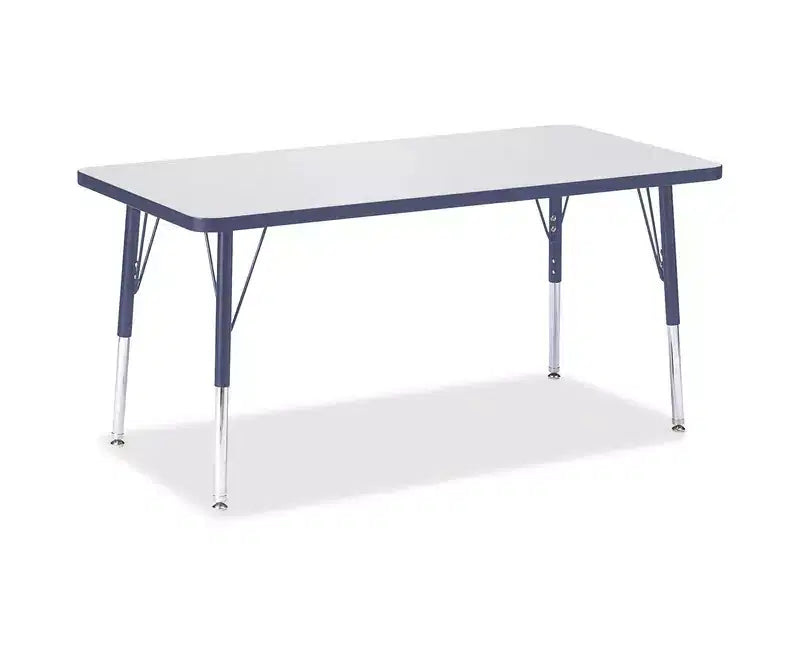 Table rectangulaire Jonti-Craft Berries de hauteur élémentaire, couleur bleue, bordure (24 x 48)
