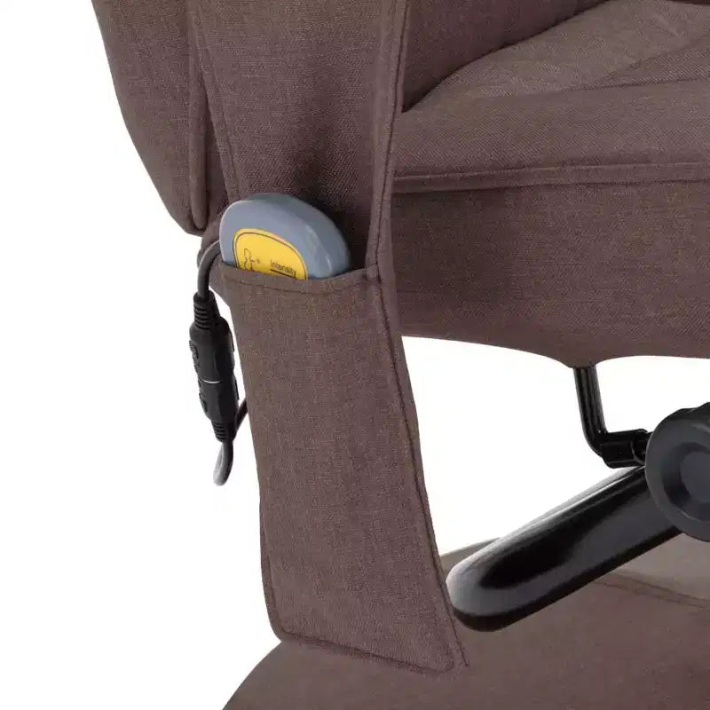 vidaXL Massage Recliner Brown Polyester Standard Swivel - Brown