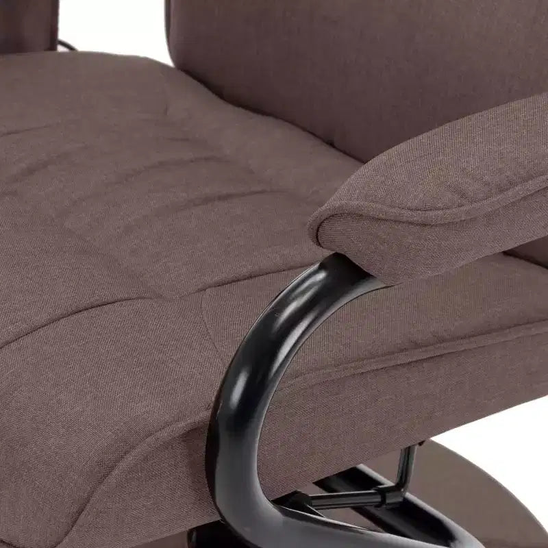 vidaXL Massage Recliner Brown Polyester Standard Swivel - Brown