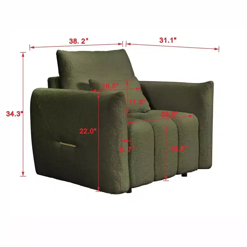 PexFix Modern Lounge Chair with Pillow for Office Living room and Bedroom
