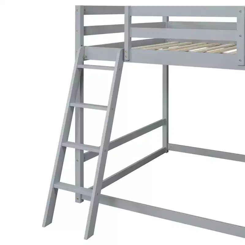Okak Wood Bunk Bed with Built-in Wardrobe, Storage Shelves, Loft Bunk Bed with Desk & Drawers for Teens, Easy Assemble