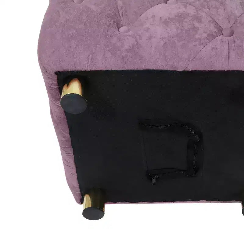 Okak Modern Velvet Upholstered Ottoman, Button-Tufted Soft Footrest Stool, Exquisite Dressing Makeup Chair for Couch Bedroom Entrance
