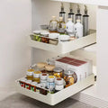 Kitchen Pull Out Cabinet Organizer Fixed With Adhesive Film, Heavy Duty Storage and Organization Slide Out Pantry Shelves Sliding Drawer