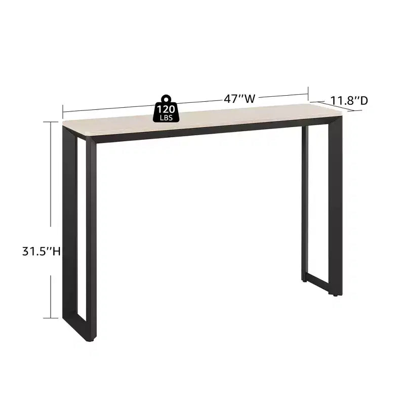 Table console Rosary Blenn 47, piétement triangulaire en métal