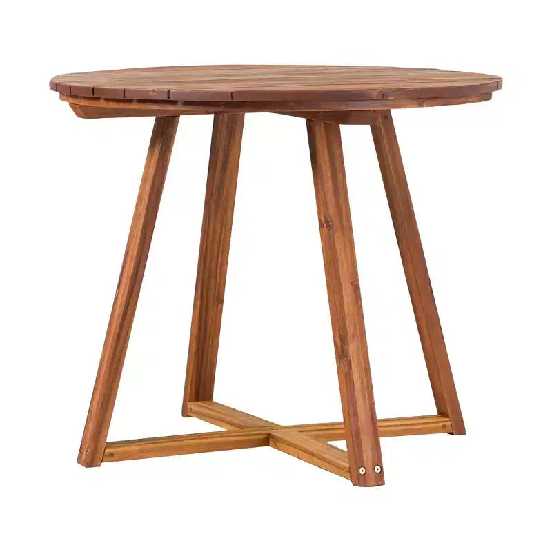 Okak Modern Wood Curved X-Base Round Dining Table Minimalist Style Ready-to-Assemble