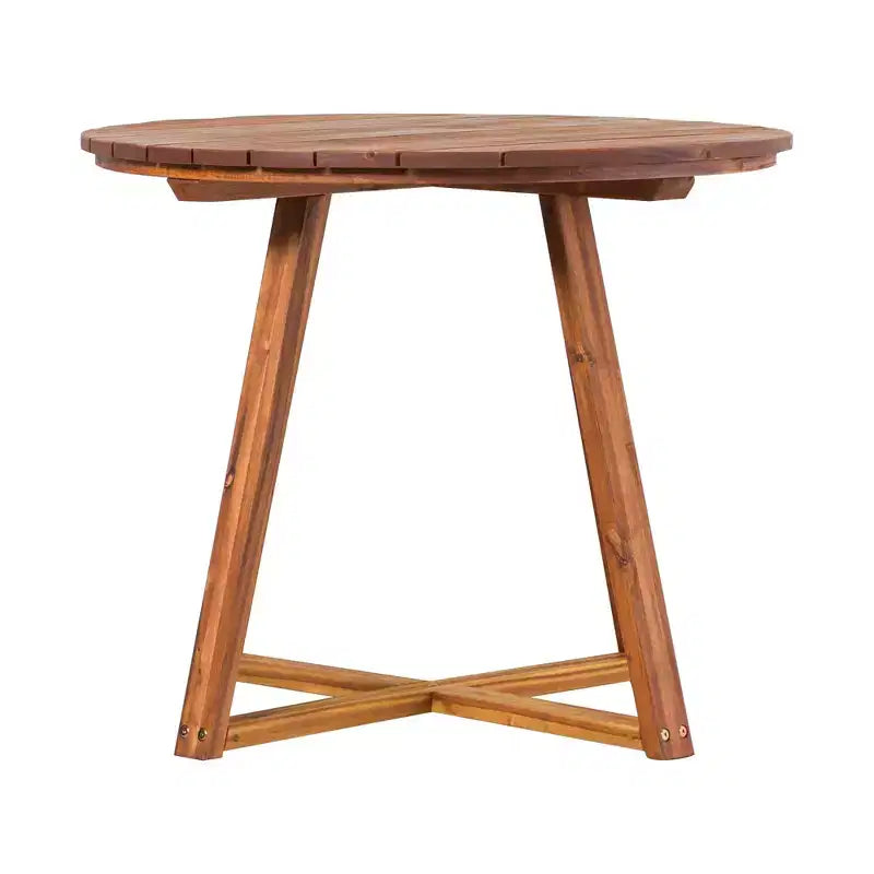 Okak Modern Wood Curved X-Base Round Dining Table Minimalist Style Ready-to-Assemble