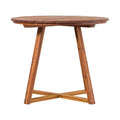Okak Modern Wood Curved X-Base Round Dining Table Minimalist Style Ready-to-Assemble