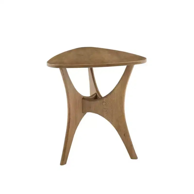 Okak 21W/40W Unique Triangle Coffee Table with Wood Veneer Top Cottage Style Side Table for Small Spaces(Set of 1 or 2)