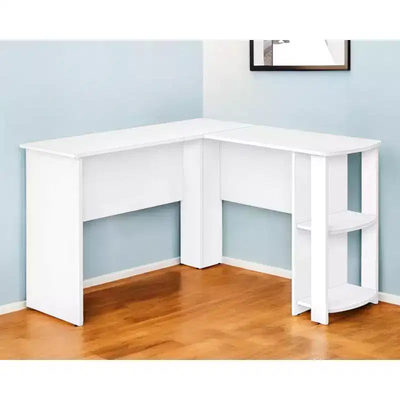 HomeRoots 47 White Wood Corner Computer Desk