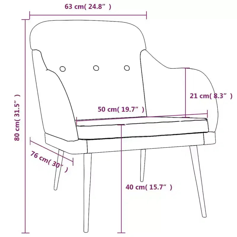 vidaXL Armchair Dark Gray 24.8x29.9x31.5 Fabric - Dark Gray
