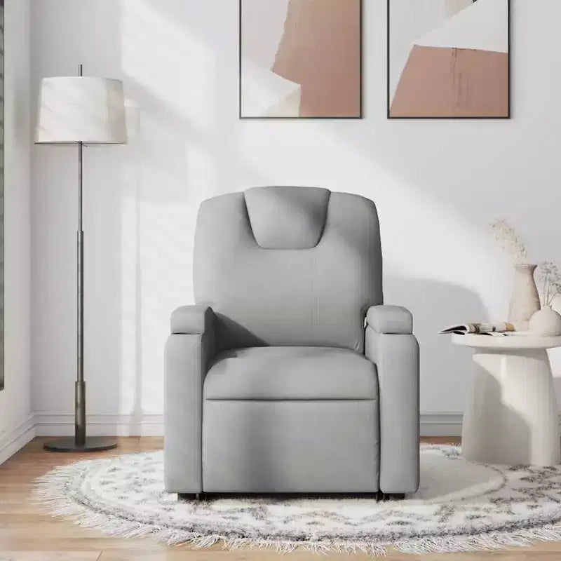 vidaXL Massage Recliner Chair with 6-Point Vibration, Adjustable - Light Gray