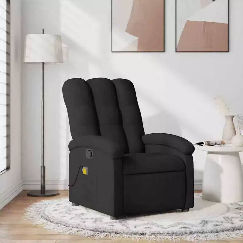Fauteuil inclinable de massage vidaXL, dossier/repose-pieds réglable - Noir