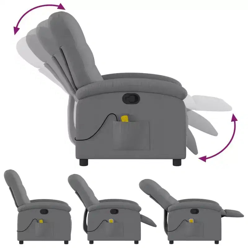 Fauteuil inclinable de massage vidaXL, dossier/repose-pieds réglable - Noir