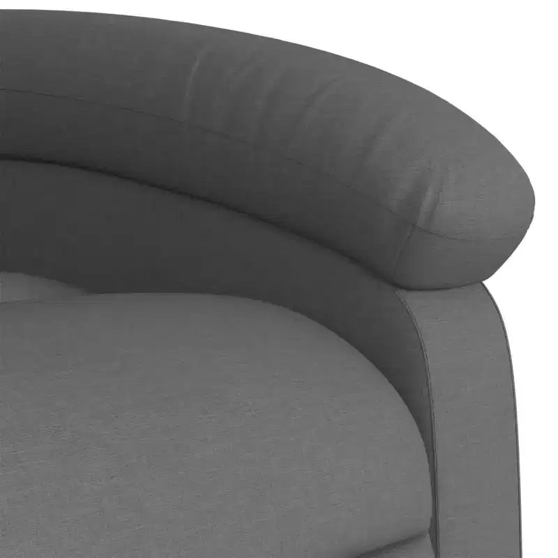 vidaXL Massage Recliner Chair Dark Gray Polyester - Manual Push Back With Massage