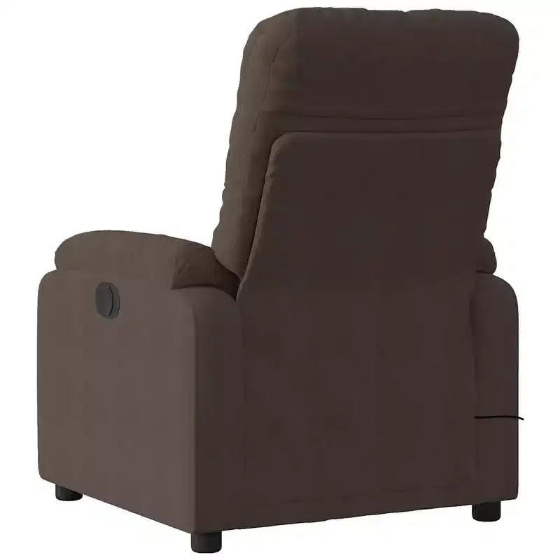 vidaXL Massage Recliner Chair - Brown Microfiber Lounger with Manual Recline, Vibration Massage, Comfort Padding and Side Pocket