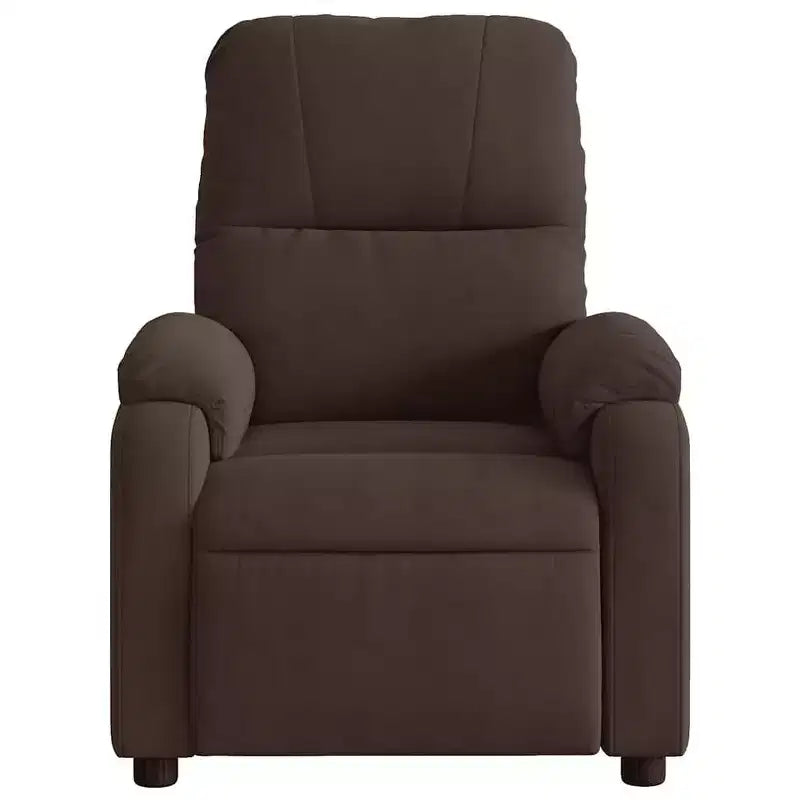 vidaXL Massage Recliner Chair - Brown Microfiber Lounger with Manual Recline, Vibration Massage, Comfort Padding and Side Pocket
