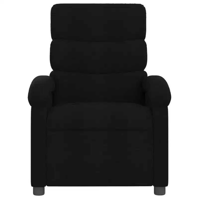 vidaXL Black Fabric Massage Recliner Chair - Adjustable Lounge Armchair for Elderly with Vibration, Manual Recline, Padded Comfort