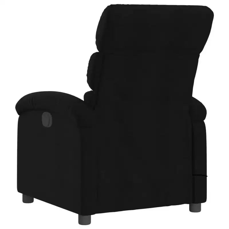 vidaXL Black Fabric Massage Recliner Chair - Adjustable Lounge Armchair for Elderly with Vibration, Manual Recline, Padded Comfort