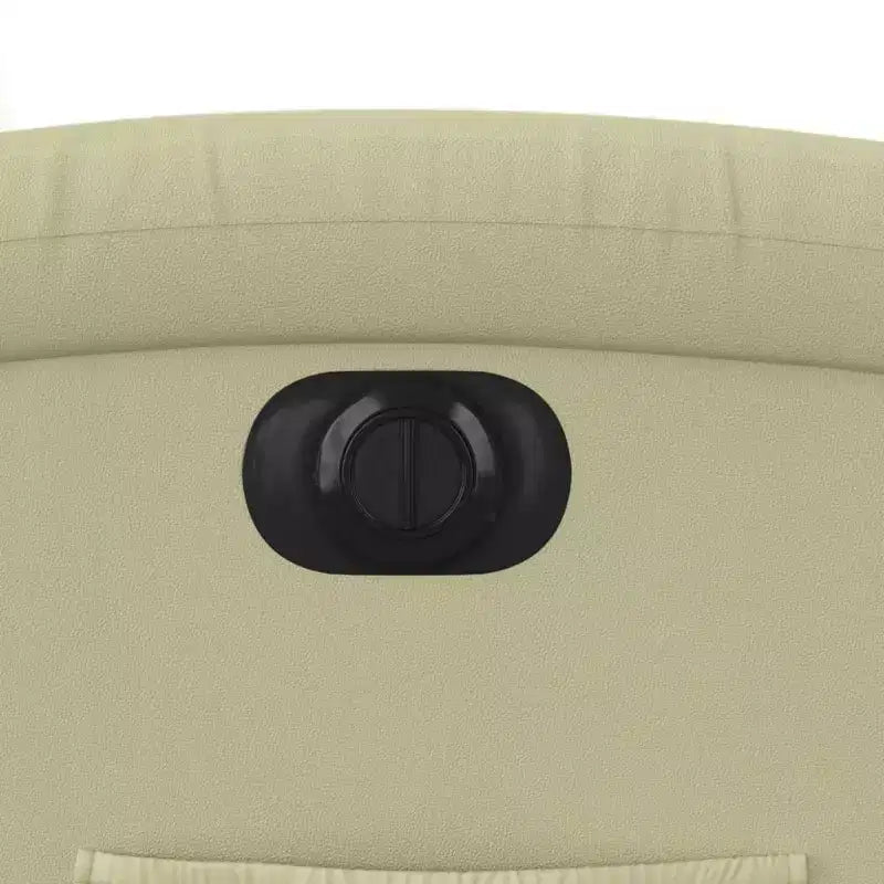 vidaXL Cream Electric Recliner Chair - Real Leather, Motorized Backrest/Footrest, Wood/Metal Frame, Foam Padded, Elderly-Friendly Armchair.