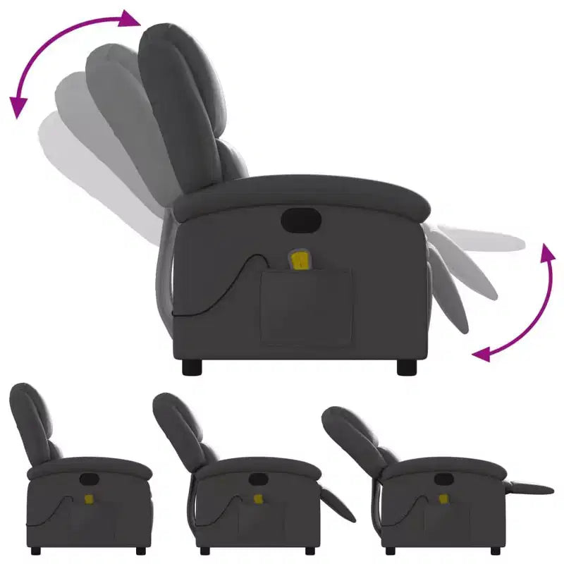vidaXL Grey Massage Recliner Chair