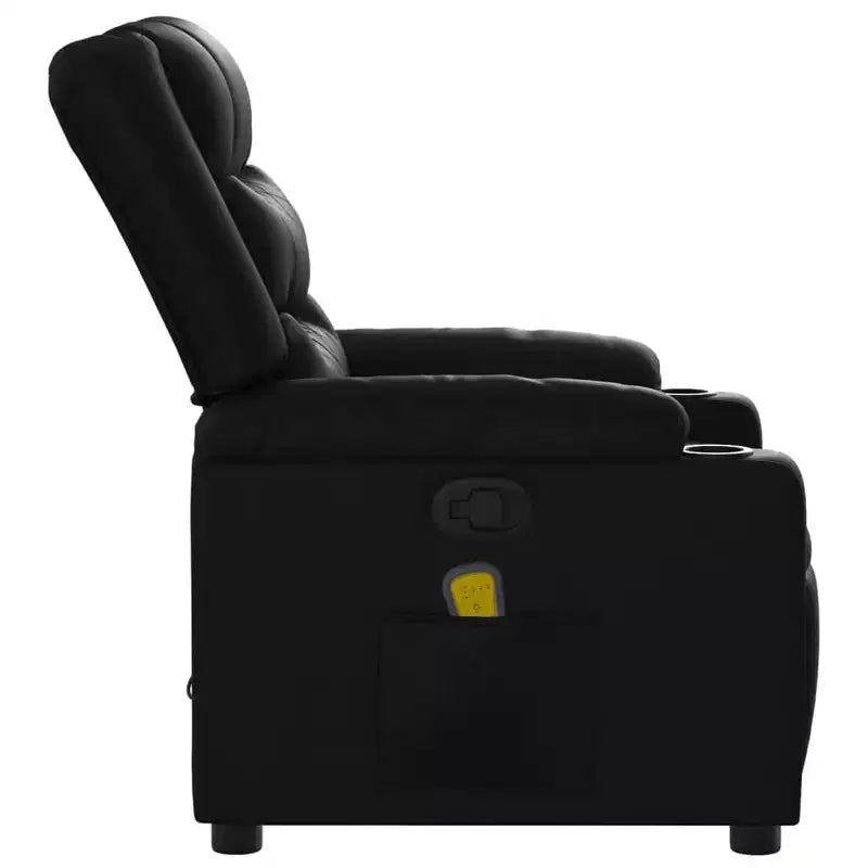 vidaXL Massage Recliner Chair Black - Manual Push Back