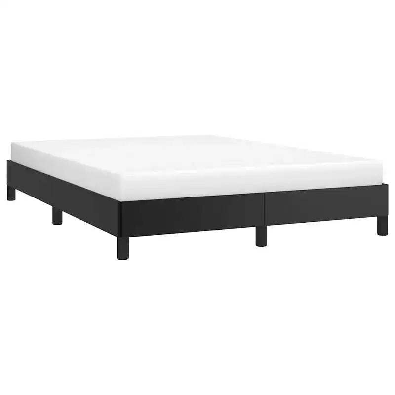 vidaXL Cadre de lit Queen, Cadre de lit plateforme rembourré en similicuir, Noir, Matelas non inclus