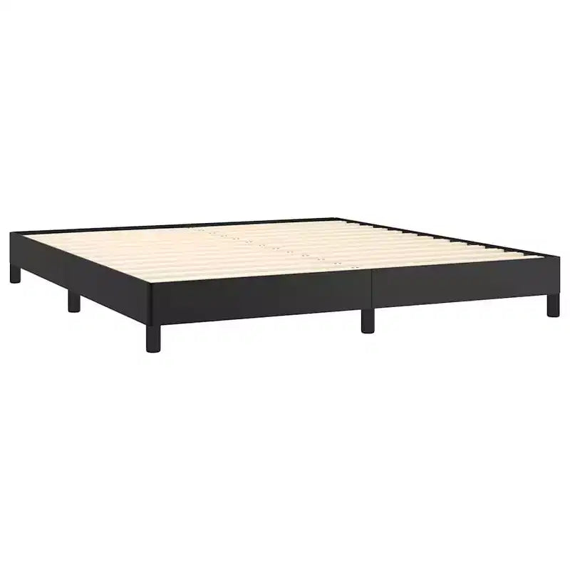 vidaXL Cadre de lit Queen, Cadre de lit plateforme rembourré en similicuir, Noir, Matelas non inclus