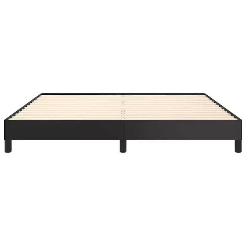 vidaXL Queen Bed Frame, Faux Leather Upholstered Platform Bed Frame, Black, No Mattress
