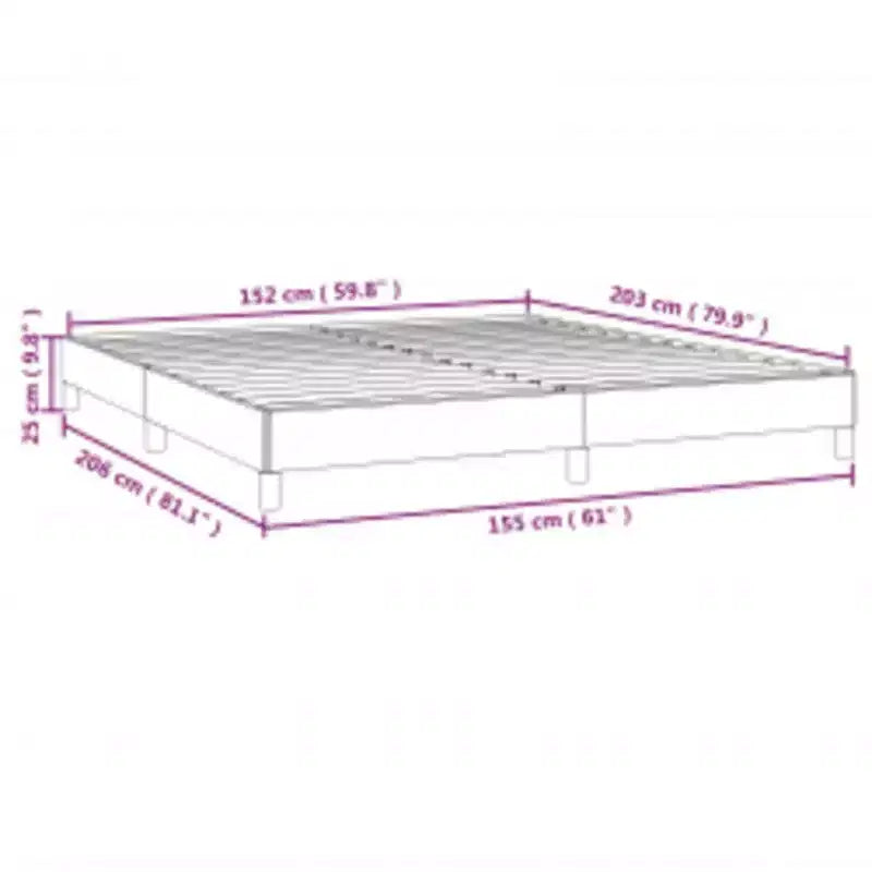 vidaXL Cadre de lit Queen, Cadre de lit plateforme rembourré en similicuir, Noir, Matelas non inclus