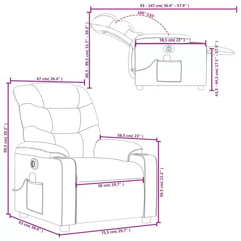 vidaXL Electric Massage Recliner Chair Dark Green