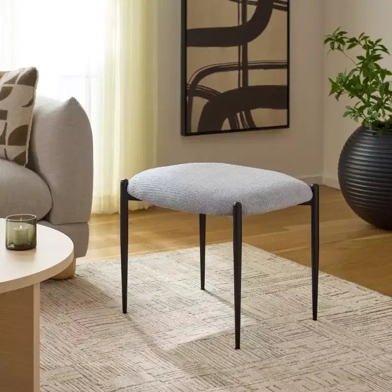 Uwe Ottoman - OTT3701 - Grey/Black - Safavieh