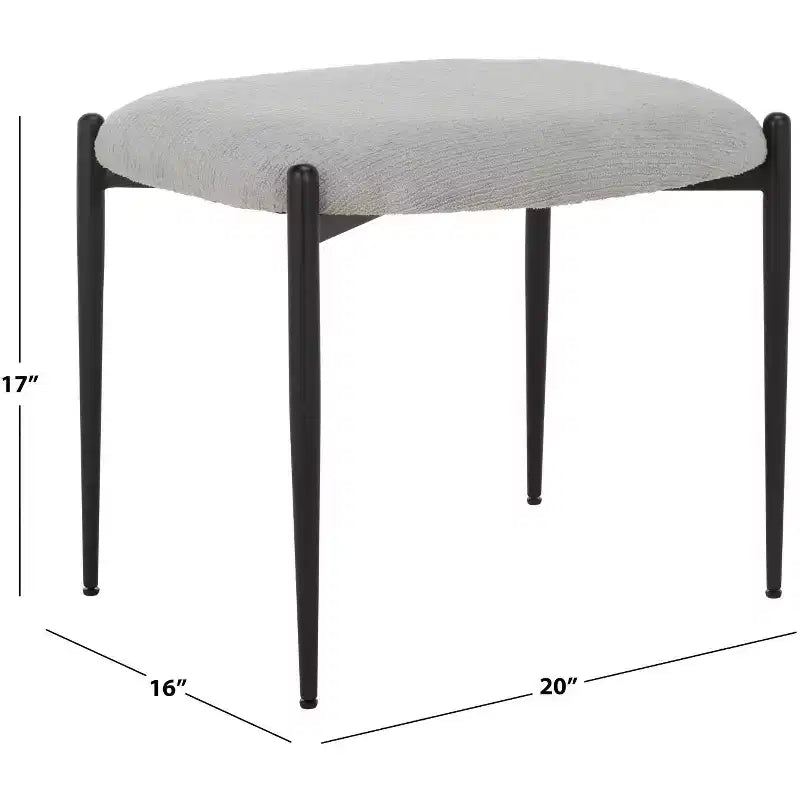 Uwe Ottoman - OTT3701 - Grey/Black - Safavieh