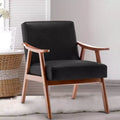 Mid-Century Modern Accent Chair with Solid Wood Frame and Extra-Thick Backrest,Brown