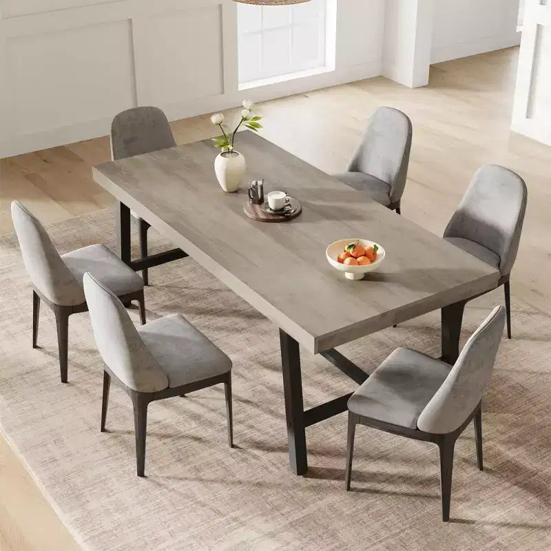 Table à manger industrielle pour 6 à 8 personnes, tables à manger rectangulaires de 200 cm de long, table de cuisine en bois
