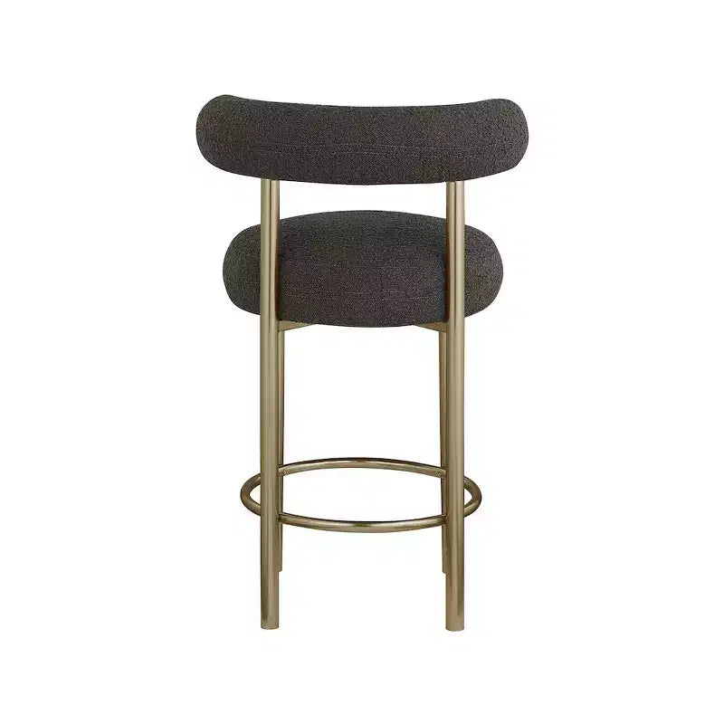 Meridian Furniture,Bordeaux Brown Boucle Fabric Stool, Set of 2