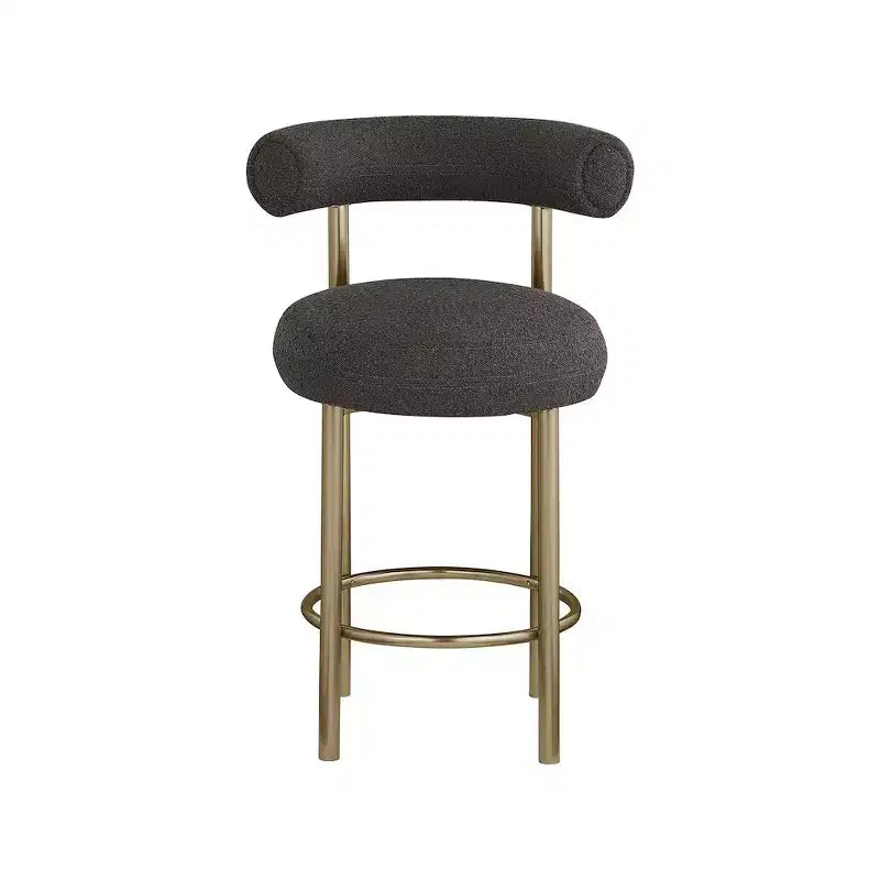Meridian Furniture,Bordeaux Brown Boucle Fabric Stool, Set of 2