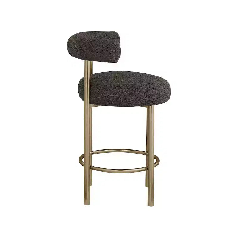 Meridian Furniture,Bordeaux Brown Boucle Fabric Stool, Set of 2